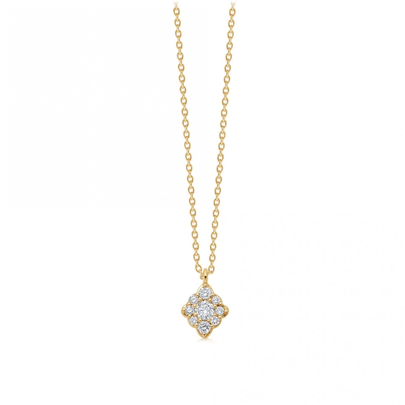 Landou Jewelry 925 Sterling Silver Round Cubic Zirconia CZ Diamond Necklace