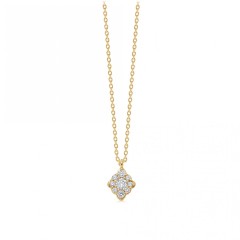 Landou Jewelry 925 Sterling Silver Round Cubic Zirconia CZ Diamond Necklace