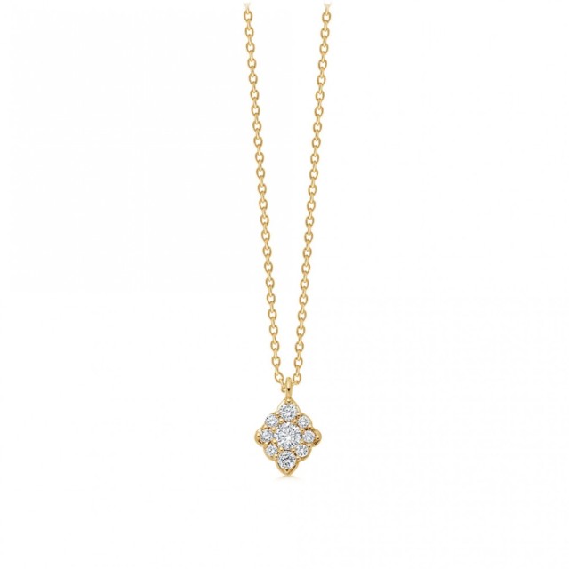 Landou Jewelry 925 Sterling Silver Round Cubic Zirconia CZ Diamond Necklace
