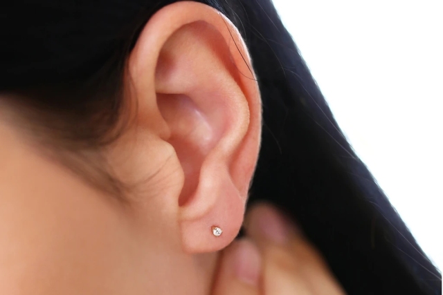 Landou Jewelry 925 Sterling Silver 14K Gold Plated Mini Single Stone CZ Studs Earrings