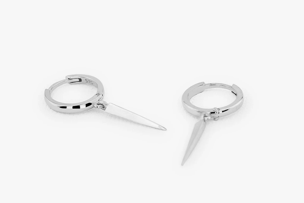 Landou Jewelry 14K Gold Plated Drop Single Spike Earrings 925 Sterling Silver