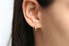 Landou Jewelry 14K Gold Plated Bezel Set Cubic Zirconia Hoops Earrings for Women