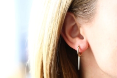 Landou Jewelry 14K Gold Plated Drop Single Spike Earrings 925 Sterling Silver