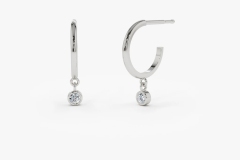 Landou Jewelry 14K Gold Plated Hoop with Dangling Cubic Zirconia Earrings for Women for Girl 925 Sterling Silver