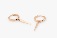 Landou Jewelry 14K Gold Plated Drop Single Spike Earrings 925 Sterling Silver
