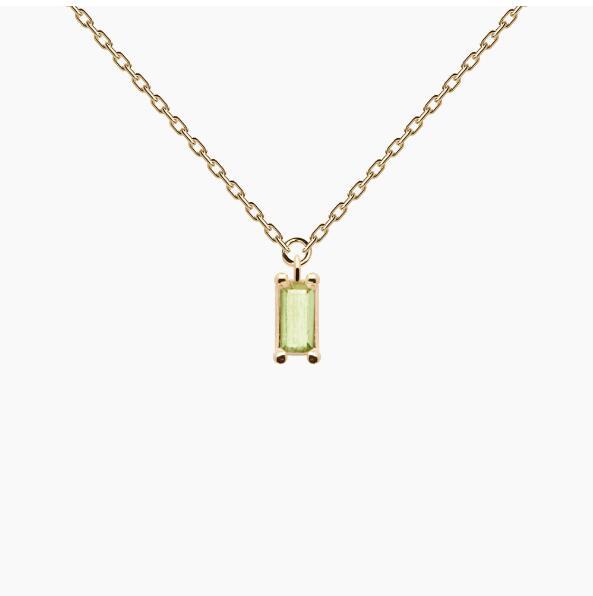 Landou Jewelry 925 Sterling Silver Baguette Solitaire Cubic Zirconia Necklace for Women