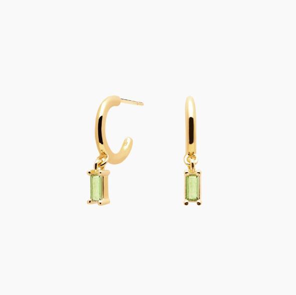 Landou Jewelry 14K Gold Plated Baguette Olive Cubic Zirconia Dangling Earrings