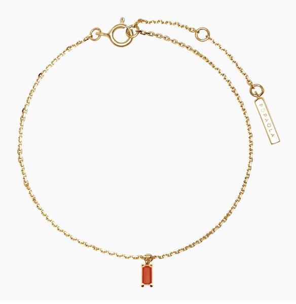 Landou Jewelry 14K Gold Plated Baguette Cubic Zirconia Solitaire Bracelet 925 Sterling Silver