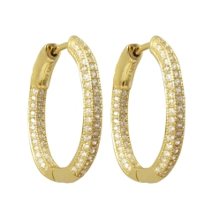 Landou Jewelry 925 Sterling Silver Cubic Zirconia Oval Hoop Earrings Rose Gold