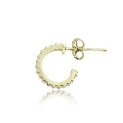 Landou Jewelry 925 Sterling Silver Cubic Zirconia Half Hoop Earrings for Women