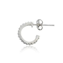 Landou Jewelry 925 Sterling Silver Cubic Zirconia Half Hoop Earrings for Women