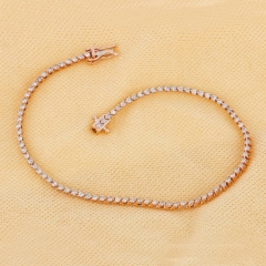 Landou Jewelry 925 Sterling Silver Cubic Zirconia Link Tennis Bracelet with Double Locking Clasp 7"