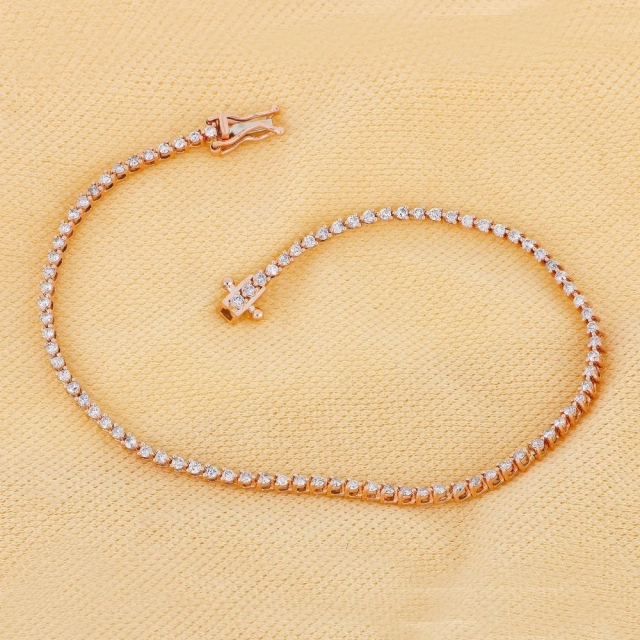Landou Jewelry 925 Sterling Silver Cubic Zirconia Link Tennis Bracelet with Double Locking Clasp 7"