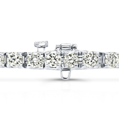925 Sterling Silver 14K Gold Plated Round Cubic Zirconia Tennis Bracelet