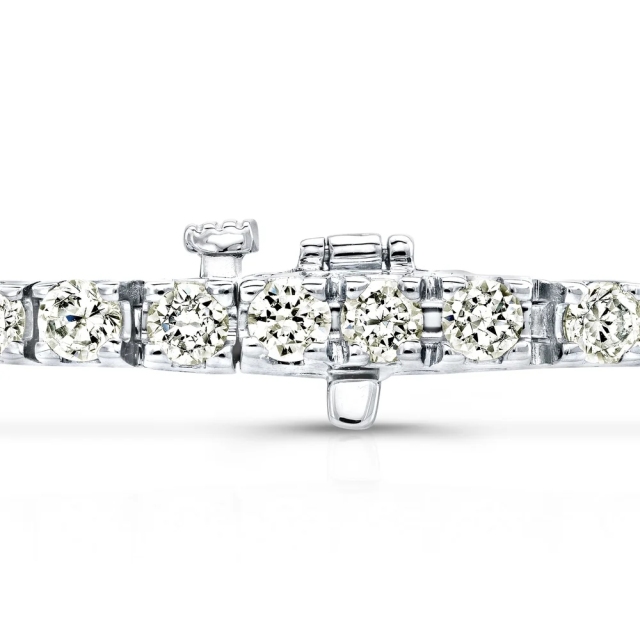925 Sterling Silver 14K Gold Plated Round Cubic Zirconia Tennis Bracelet
