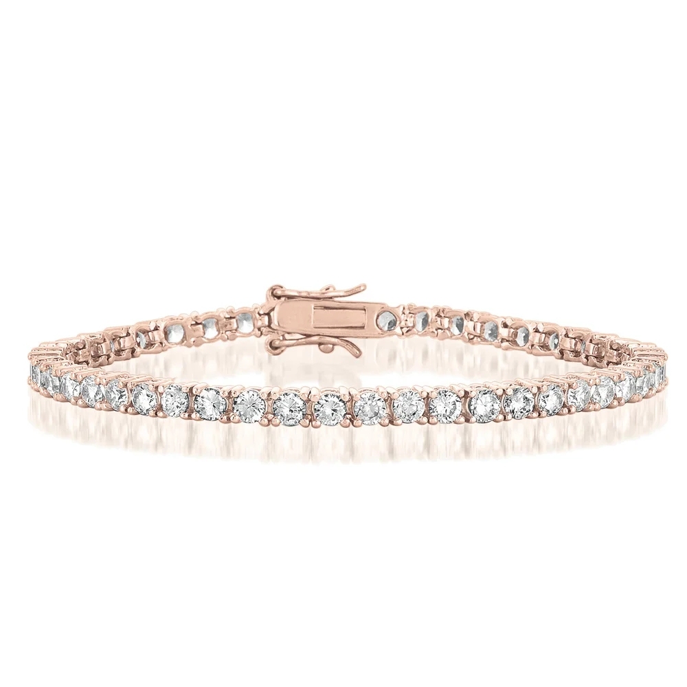 Landou Jewelry 925 Sterling Silver Cubic Zirconia Tennis Bracelet for Women