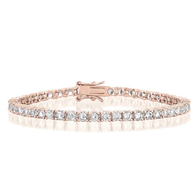 Landou Jewelry 925 Sterling Silver Cubic Zirconia Tennis Bracelet for Women