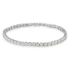 Landou Jewelry 925 Sterling Silver Rose-cut Cubic Zirconia Tennis Bracelet