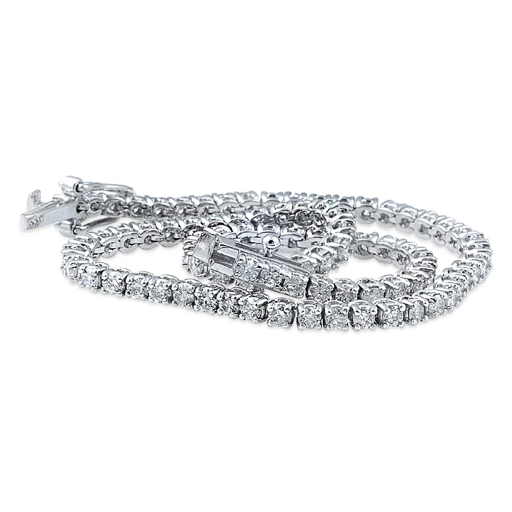 Landou Jewelry 925 Sterling Silver Flexible Cubic Zirconia Tennis Bracelet for Women