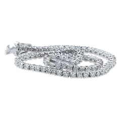Landou Jewelry 925 Sterling Silver Flexible Cubic Zirconia Tennis Bracelet for Women