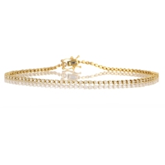 Landou Jewelry 925 Sterling Silver Cubic Zirconia Link Tennis Bracelet with Double Locking Clasp 7"