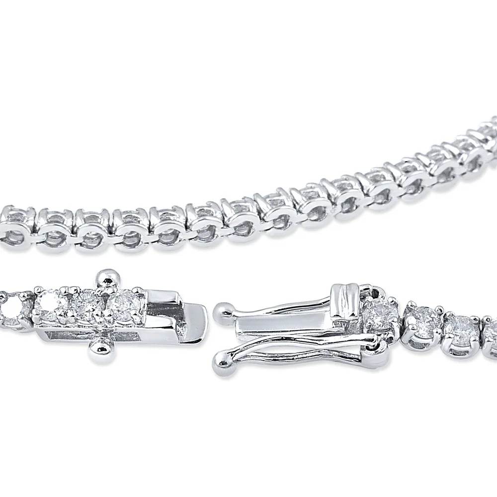 Landou Jewelry 925 Sterling Silver Flexible Cubic Zirconia Tennis Bracelet for Women