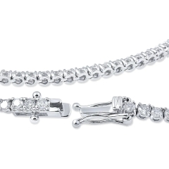 Landou Jewelry 925 Sterling Silver Flexible Cubic Zirconia Tennis Bracelet for Women