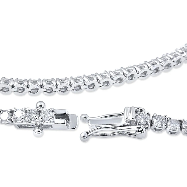 Landou Jewelry 925 Sterling Silver Flexible Cubic Zirconia Tennis Bracelet for Women