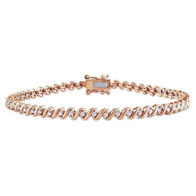 Landou Jewelry 925 Sterling Silver Cubic Zirconia "S" Style Tennis Bracelet for Women