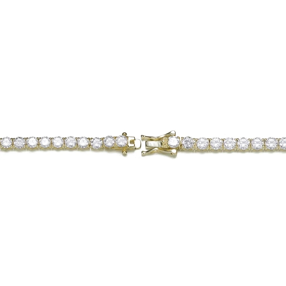 Landou Jewelry 925 Sterling Silver Classic Cubic Zirconia Link Tennis Bracelet for Women for Teen