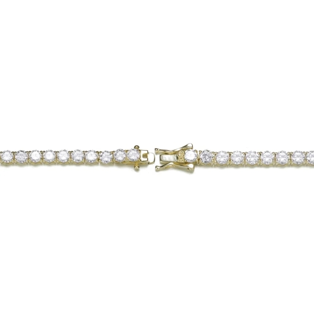 Landou Jewelry 925 Sterling Silver Classic Cubic Zirconia Link Tennis Bracelet for Women for Teen