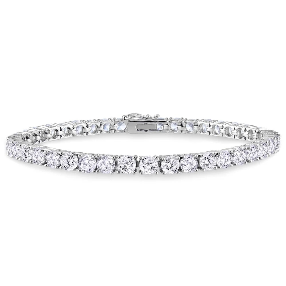 Landou Jewelry 925 Sterling Silver Classic Cubic Zirconia Link Tennis Bracelet for Women for Teen