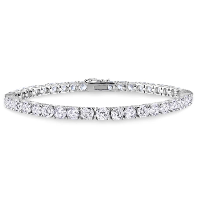 Landou Jewelry 925 Sterling Silver Classic Cubic Zirconia Link Tennis Bracelet for Women for Teen