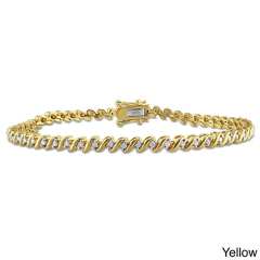 Landou Jewelry 925 Sterling Silver Cubic Zirconia "S" Style Tennis Bracelet for Women