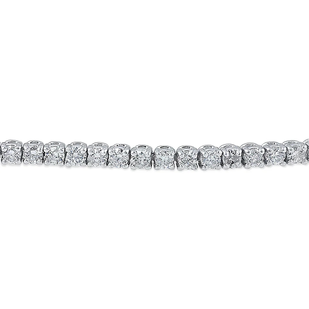 Landou Jewelry 925 Sterling Silver Flexible Cubic Zirconia Tennis Bracelet for Women