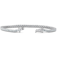 Landou Jewelry 925 Sterling Silver Lab Grown Cubic Zirconia Tennis Bracelet