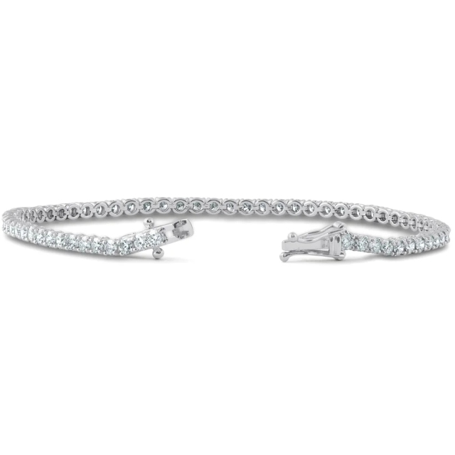 Landou Jewelry 925 Sterling Silver Lab Grown Cubic Zirconia Tennis Bracelet