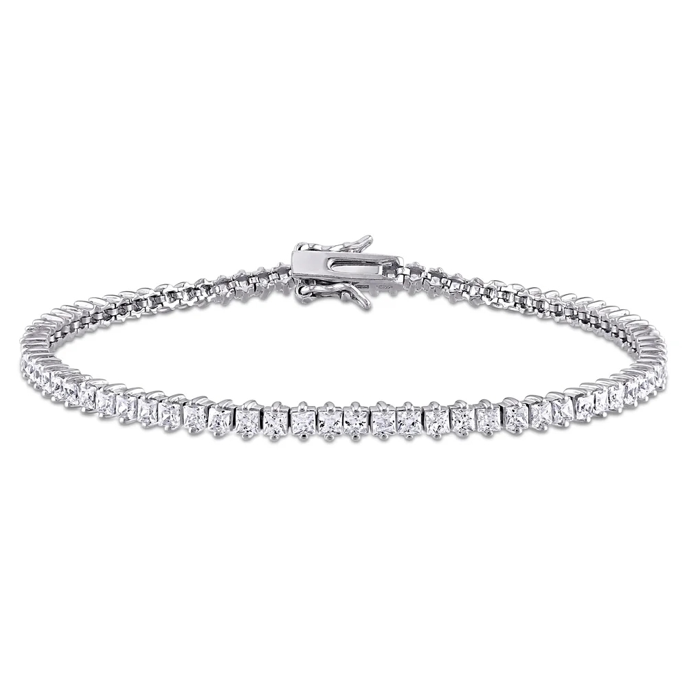 Landou Jewelry 925 Sterling Silver Cubic Zirconia Tennis Bracelet