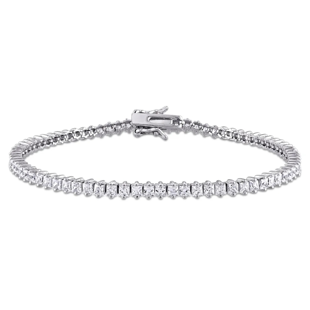 Landou Jewelry 925 Sterling Silver Cubic Zirconia Tennis Bracelet