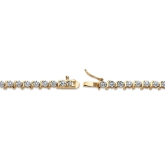 Landou Jewelry 925 Sterling Silver Gold-Plated Tennis Bracelet(4.5mm), Genuine Cubic Zirconia Accent 7.5"