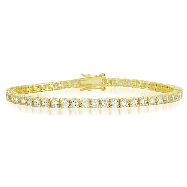 Landou Jewelry 925 Sterling Silver Cubic Zirconia Tennis Bracelet for Women