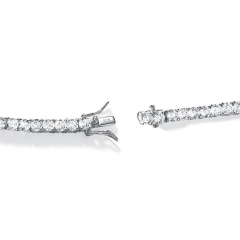 Landou Jewelry 925 Sterling Silver 4.5mm Round Cubic Zirconia Tennis Bracelet