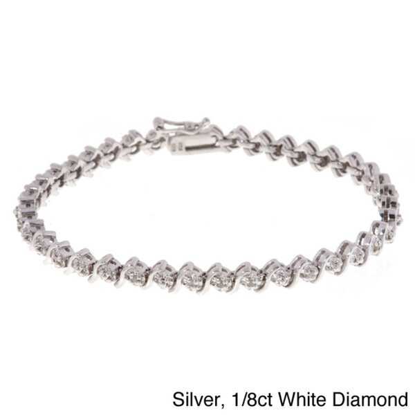 Landou Jewelry 925 Sterling Silver White, Black, or Champagne Cubic Zirconia Tennis Bracelet