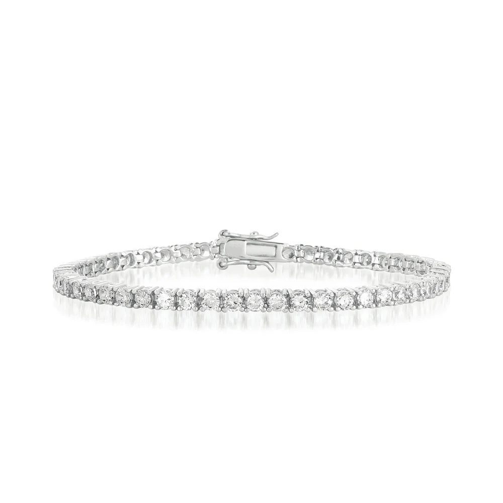 Landou Jewelry 925 Sterling Silver Cubic Zirconia Tennis Bracelet for Women