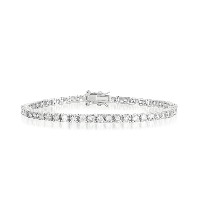 Landou Jewelry 925 Sterling Silver Cubic Zirconia Tennis Bracelet for Women