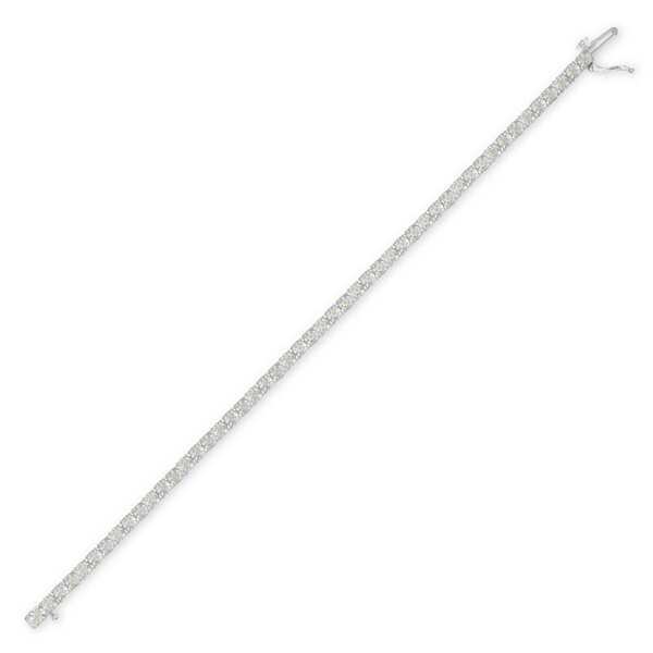 Landou Jewelry 925 Sterling Silver Rose-cut Cubic Zirconia Tennis Bracelet