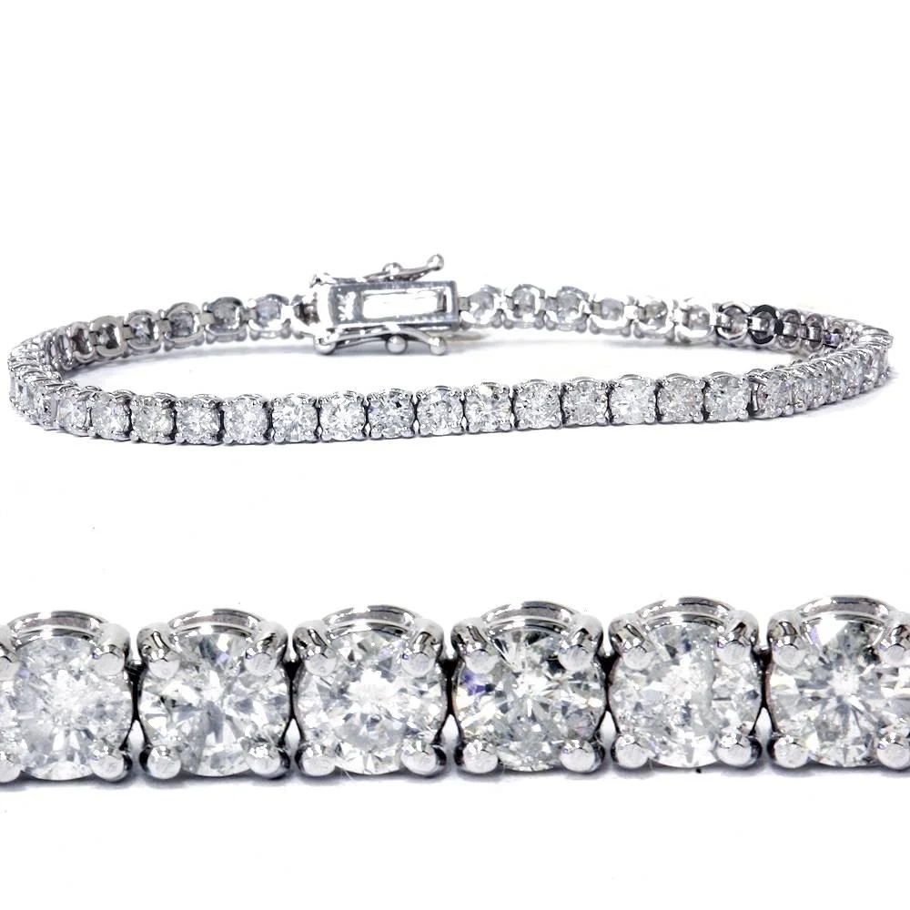 Landou Jewelry 925 Sterling Silver Cubic Zirconia Tennis Bracelet Rhodium Plated