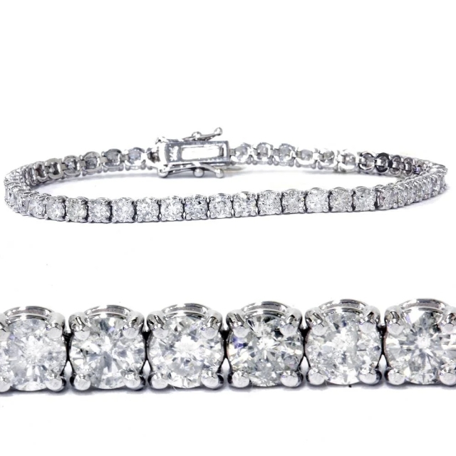 Landou Jewelry 925 Sterling Silver Cubic Zirconia Tennis Bracelet Rhodium Plated