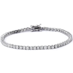 Landou Jewelry 925 Sterling Silver Cubic Zirconia Tennis Bracelet