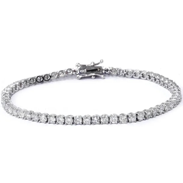 Landou Jewelry 925 Sterling Silver Cubic Zirconia Tennis Bracelet